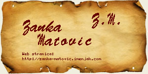 Žanka Matović vizit kartica